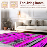 Ultra Soft Area Rug, Non Slip, Stain Resistant, Washable Area Rugs for Living Room, Bedroom, Playful Youthful Patterned Accent(Pink)