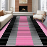 Ultra Soft Area Rug, Non Slip, Stain Resistant, Washable Area Rugs for Living Room, Bedroom, Vibrant Abstract Moire Composition(Pink)