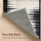 Ultra Soft Area Rug, Non Slip, Stain Resistant, Washable Area Rugs for Living Room, Bedroom, Inkwell Stripe: Casual Cotton Rug, Graphic Black and White Lines(Black)
