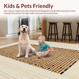 Ultra Soft Area Rug, Non Slip, Stain Resistant, Washable Area Rugs for Living Room, Bedroom, Chic Modern Animal Print Flair(Beige)