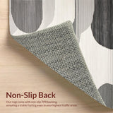 Ultra Soft Area Rug, Non Slip, Stain Resistant, Washable Area Rugs for Living Room, Bedroom, Serene Monochrome Wave Patterns(Gray)