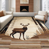 Ultra Soft Area Rug, Non Slip, Stain Resistant, Washable Area Rugs for Living Room, Bedroom, Stylish Nature-Inspired Aesthetic(Beige)