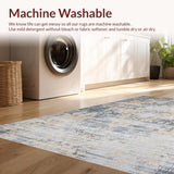 Ultra Soft Area Rug, Non Slip, Stain Resistant, Washable Area Rugs for Living Room, Bedroom, Modern Boho Linear Elements(Gray)