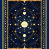 Ultra Soft Area Rug, Non Slip, Stain Resistant, Washable Area Rugs for Living Room, Bedroom, Indigo Tiled Ethereal Patterns(Blue)