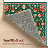 Ultra Soft Area Rug, Non Slip, Stain Resistant, Washable Area Rugs for Living Room, Bedroom, Floral Mihrab Group Praying Carpet for Families(Green)