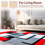 Contemporary Vibrant Geometric Layout(Red)