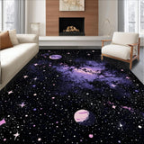 Ultra Soft Area Rug, Non Slip, Stain Resistant, Washable Area Rugs for Living Room, Bedroom, Colorful Night Sky Aesthetic(Purple)