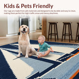 Ultra Soft Area Rug, Non Slip, Stain Resistant, Washable Area Rugs for Living Room, Bedroom, Rustic Ocean-Inspired Pattern(Blue)