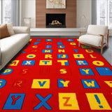 Ultra Soft Area Rug, Non Slip, Stain Resistant, Washable Area Rugs for Living Room, Bedroom, Lively Shape Exploration Canvas(Red)