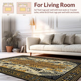 Ultra Soft Area Rug, Non Slip, Stain Resistant, Washable Area Rugs for Living Room, Bedroom, Vibrant Nature Inspired Decor(Beige)