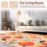 Ultra Soft Area Rug, Non Slip, Stain Resistant, Washable Area Rugs for Living Room, Bedroom, Fun Lively Colorful Textile Art(Orange)