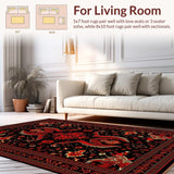 Ultra Soft Area Rug, Non Slip, Stain Resistant, Washable Area Rugs for Living Room, Bedroom, Colorful Dragon Fantasy Aesthetic(Red)