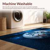Ultra Soft Area Rug, Non Slip, Stain Resistant, Washable Area Rugs for Living Room, Bedroom, Round Earth Map Yoga Meditation Rug(Blue)