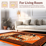 Ultra Soft Area Rug, Non Slip, Stain Resistant, Washable Area Rugs for Living Room, Bedroom, Exotic Orange Tiger Aesthetic(Orange)