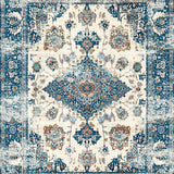 Elegant Floral Distressed Motif(Blue)