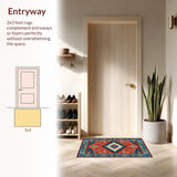 Ultra Soft Area Rug, Non Slip, Stain Resistant, Washable Area Rugs for Living Room, Bedroom, Chic Color Splash Pattern(Red)