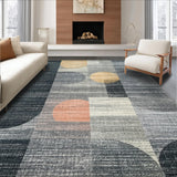 Ultra Soft Area Rug, Non Slip, Stain Resistant, Washable Area Rugs for Living Room, Bedroom, Elegant Carbon Grey Rug with Peach & Cream Tones(Gray)