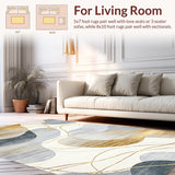 Ultra Soft Area Rug, Non Slip, Stain Resistant, Washable Area Rugs for Living Room, Bedroom, Rustic Neutral Patterned Layers(Gray)