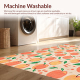 Ultra Soft Area Rug, Non Slip, Stain Resistant, Washable Area Rugs for Living Room, Bedroom, Vibrant Cheerful Peach Aesthetic(Orange)