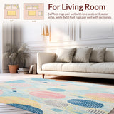 Ultra Soft Area Rug, Non Slip, Stain Resistant, Washable Area Rugs for Living Room, Bedroom, Whimsical Dot Shaggy Modern Spotted Design Area(Blue)