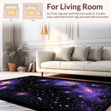 Ultra Soft Area Rug, Non Slip, Stain Resistant, Washable Area Rugs for Living Room, Bedroom, Radiant Nebula Swirl Composition(Purple)