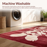 Ultra Soft Area Rug, Non Slip, Stain Resistant, Washable Area Rugs for Living Room, Bedroom, Vintage Tiger Ethnic Aesthetic(Red)