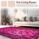 Ultra Soft Area Rug, Non Slip, Stain Resistant, Washable Area Rugs for Living Room, Bedroom, Playful Pink Animal Print Charm(Pink)