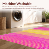 Ultra Soft Area Rug, Non Slip, Stain Resistant, Washable Area Rugs for Living Room, Bedroom, Vibrant Multi-Hued Trellis Style(Yellow)