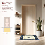Ultra Soft Area Rug, Non Slip, Stain Resistant, Washable Area Rugs for Living Room, Bedroom, Abstract Whimsical Octagon(White)