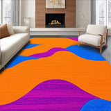 Ultra Soft Area Rug, Non Slip, Stain Resistant, Washable Area Rugs for Living Room, Bedroom, Eclectic Groovy Swirl Pattern(Orange)