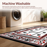 Ultra Soft Area Rug, Non Slip, Stain Resistant, Washable Area Rugs for Living Room, Bedroom, Crisp Monochrome Dice Pattern(Red)