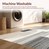 Ultra Soft Area Rug, Non Slip, Stain Resistant, Washable Area Rugs for Living Room, Bedroom, Geometric Monochrome Runner Beige Grey Boho Abstract Style(Beige)