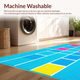 Ultra Soft Area Rug, Non Slip, Stain Resistant, Washable Area Rugs for Living Room, Bedroom, Dynamic Cheerful Learning Environment(Blue)