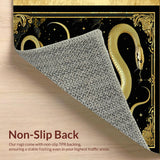 Ultra Soft Area Rug, Non Slip, Stain Resistant, Washable Area Rugs for Living Room, Bedroom, Sophisticated Gothic Serpent Visuals(Gold)