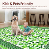 Ultra Soft Area Rug, Non Slip, Stain Resistant, Washable Area Rugs for Living Room, Bedroom, Rustic St. Patrick's Day Charm(Green)