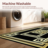 Ultra Soft Area Rug, Non Slip, Stain Resistant, Washable Area Rugs for Living Room, Bedroom, Sophisticated Elegant Lattice Pattern(Black)