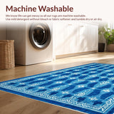 Ultra Soft Area Rug, Non Slip, Stain Resistant, Washable Area Rugs for Living Room, Bedroom, Whimsical Blue Bow Pattern Rug for Fun and Stylish Decor(Blue)
