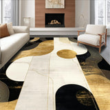 Ultra Soft Area Rug, Non Slip, Stain Resistant, Washable Area Rugs for Living Room, Bedroom, Vibrant Urban Edge Graphic Elements(Gold)