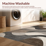 Ultra Soft Area Rug, Non Slip, Stain Resistant, Washable Area Rugs for Living Room, Bedroom, Artful Modern Tiled Composition(Beige)