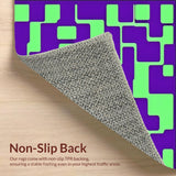 Ultra Soft Area Rug, Non Slip, Stain Resistant, Washable Area Rugs for Living Room, Bedroom, Whimsical Multicolored Symmetrical Pattern(Purple)