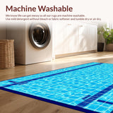 Ultra Soft Area Rug, Non Slip, Stain Resistant, Washable Area Rugs for Living Room, Bedroom, Retro Sports Graphic Print(Blue)