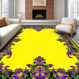 Ultra Soft Area Rug, Non Slip, Stain Resistant, Washable Area Rugs for Living Room, Bedroom, Festive Carnival Mask Aesthetic(Yellow)