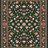 Ultra Soft Area Rug, Non Slip, Stain Resistant, Washable Area Rugs for Living Room, Bedroom, Rustic Faded Ornate Pattern(Green)
