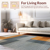 Ultra Soft Area Rug, Non Slip, Stain Resistant, Washable Area Rugs for Living Room, Bedroom, Large Washable Dining Room Rug with Contemporary Neutral Design(Beige)