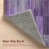 Ultra Soft Area Rug, Non Slip, Stain Resistant, Washable Area Rugs for Living Room, Bedroom, Rich Colorful Ogee Motif(Purple)