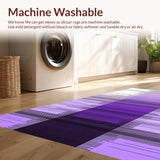 Ultra Soft Area Rug, Non Slip, Stain Resistant, Washable Area Rugs for Living Room, Bedroom, Eclectic Purple and Black Artistry(Purple)