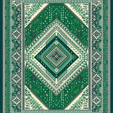 Ultra Soft Area Rug, Non Slip, Stain Resistant, Washable Area Rugs for Living Room, Bedroom, Quaint Rustic Striped Design(Green)