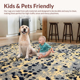 Ultra Soft Area Rug, Non Slip, Stain Resistant, Washable Area Rugs for Living Room, Bedroom, Sleek Contemporary Wildlife Design(Beige)
