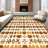 Ultra Soft Area Rug, Non Slip, Stain Resistant, Washable Area Rugs for Living Room, Bedroom, Rustic Earthy Cow Motif(Brown)