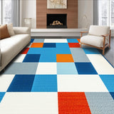 Ultra Soft Area Rug, Non Slip, Stain Resistant, Washable Area Rugs for Living Room, Bedroom, Cheerful Geometric Play Space(Blue)
